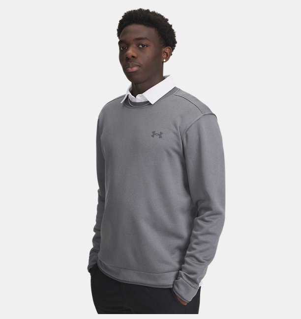 Erkek UA Sweater Fleece Crew Sweatshirt Gri