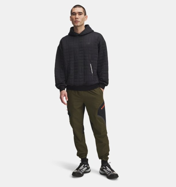 Siyah Erkek UA Unstoppable Fleece TXTR Kapüşonlu Sweatshirt