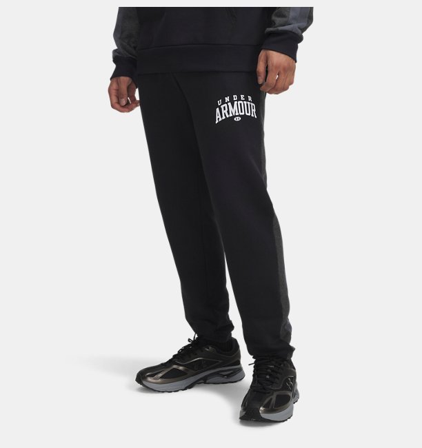 Erkek UA Rival Fleece Colorblock Eşofman Altı Siyah