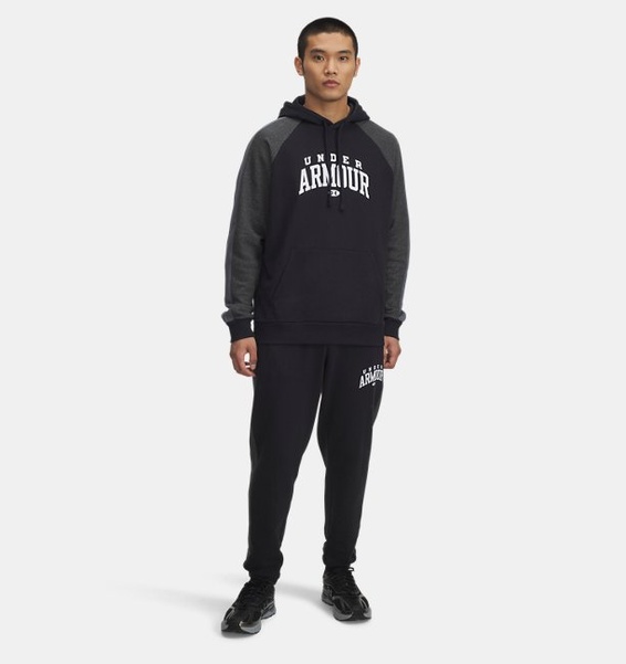 Siyah Erkek UA Rival Fleece Colorblock Eşofman Altı