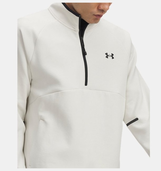 Beyaz Erkek UA Unstoppable Fleece Half Zip Sweatshirt