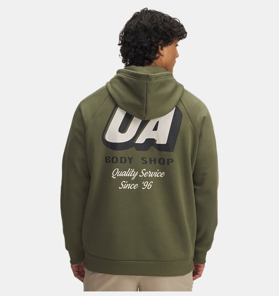 Yeşil Erkek UA Rival Fleece Logo Kapüşonlu Sweatshirt