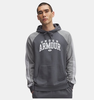 Erkek UA Rival Fleece Colorblock Kapüşonlu Sweatshirt