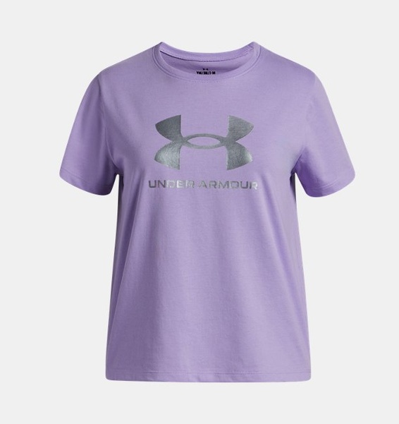 Mor Kız Çocuk UA Rival Shimmer Kısa Kollu T-Shirt