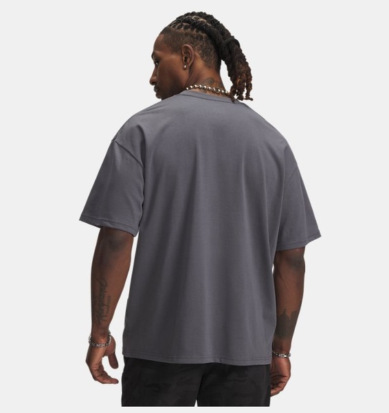 Gri Erkek UA Heavyweight U Logo Kısa Kollu T-Shirt