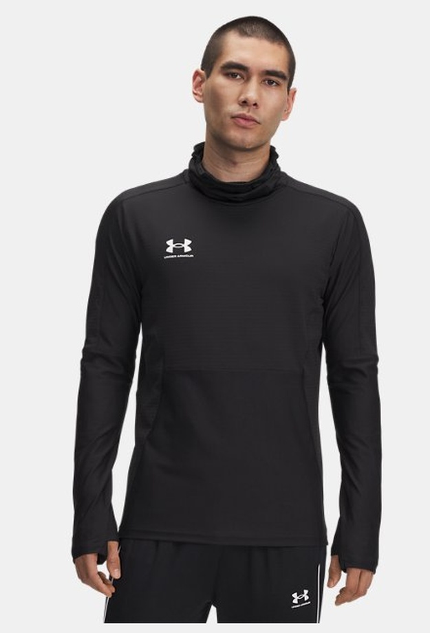 Erkek UA Challenger Pro Winter Uzun Kollu T-Shirt Siyah