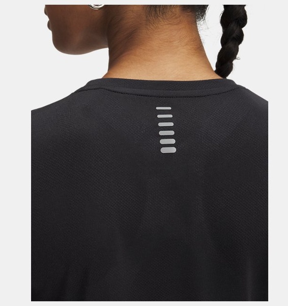 Siyah Kadın UA Launch Jacquard Kısa Kollu T-Shirt