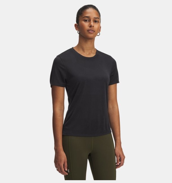 Siyah Kadın UA Launch Jacquard Kısa Kollu T-Shirt