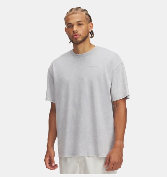 Gri Erkek UA Heavyweight Os Kısa Kollu T-shirt