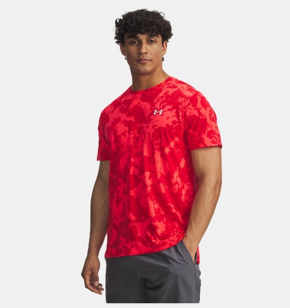 Kırmızı Erkek UA Launch Printed Kısa Kollu T-Shirt