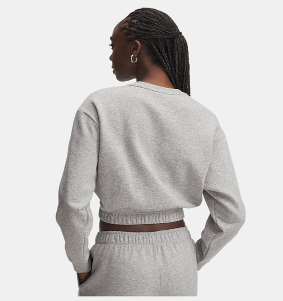 Gri Kadın UA Rival Fleece Piped Crew Sweatshirt