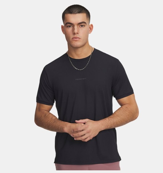 Siyah Erkek UA Project Rock Iso Chill Kısa Kollu T-Shirt