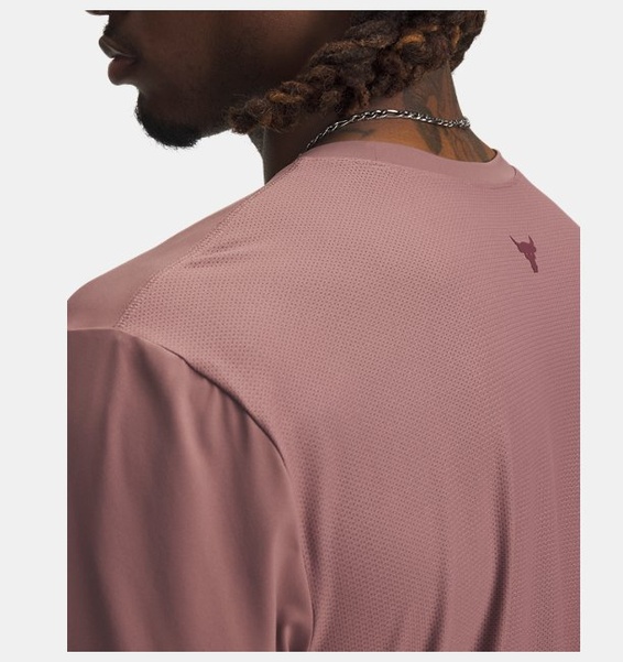 Kahverengi Erkek UA Project Rock Iso Chill Kısa Kollu T-Shirt