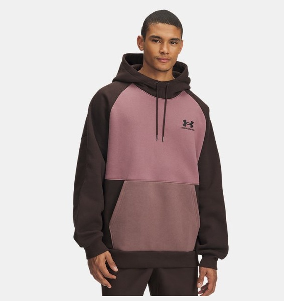 Kahverengi Erkek UA Icon Heavyweight Colorblocked Kapüşonlu Sweatshirt