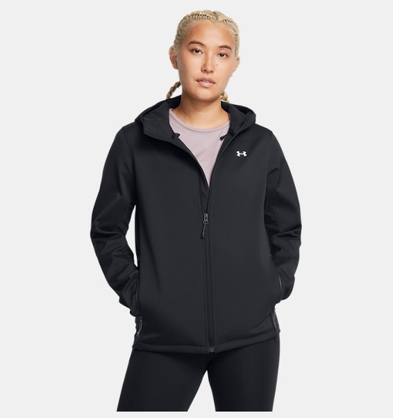 Siyah Kadın UA Storm ColdGear® Infrared Shield 2.0 Kapüşonlu Mont