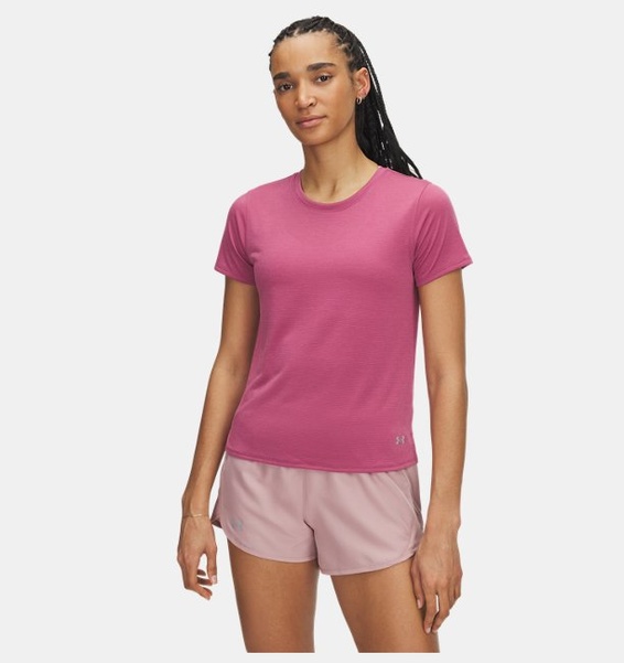 Kırmızı Kadın UA Launch Kısa Kollu T-shirt
