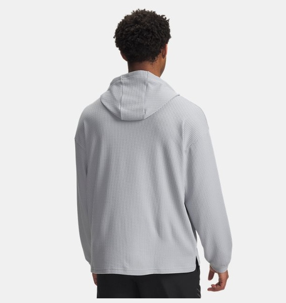 Gri Erkek UA Rival Waffle Kapüşonlu Üst