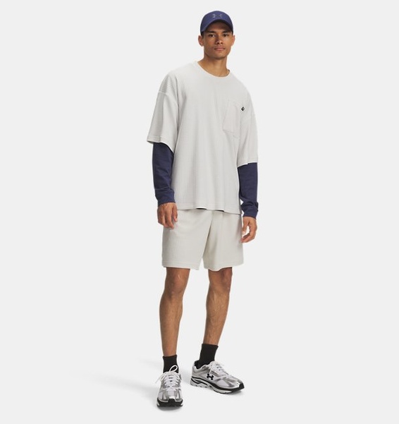 Beyaz Erkek UA Rival Waffle Şort