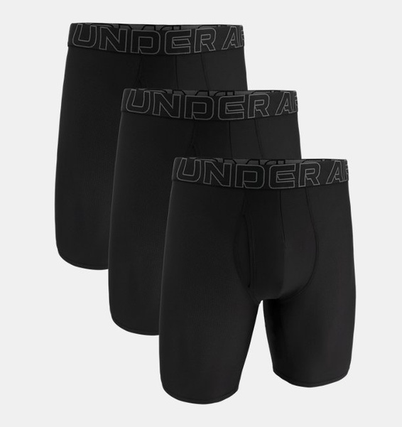 Siyah Erkek UA Performance Tech Mesh -Solid 9 In 3'lü Paket İç Giyim