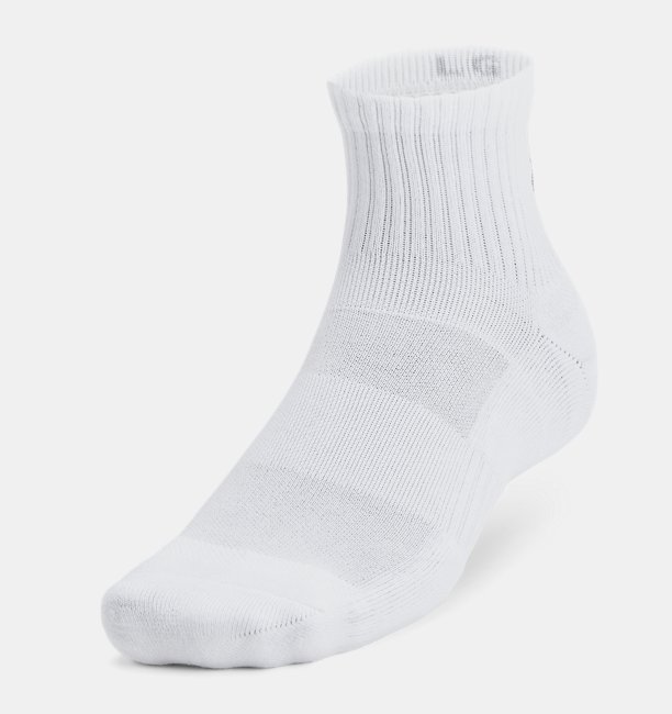 Unisex UA Tc 3'lü Paket Qtr Çorap Beyaz