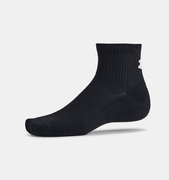 Siyah Unisex UA Tc 3'lü Paket Qtr Çorap