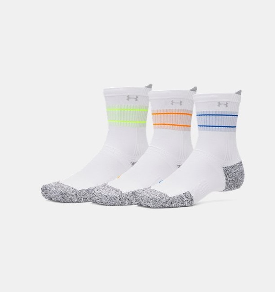 Beyaz Unisex UA Ad Run Cushion 3'lü Crew Çorap