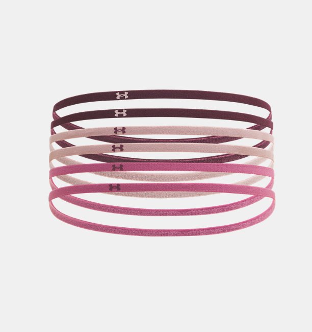 Kadın UA Mini Elastic 6'lı Saç Bandı Bordo
