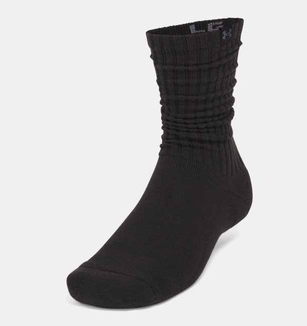 Unisex UA Sportstyle Coton Scrunch Crew Çorap Siyah