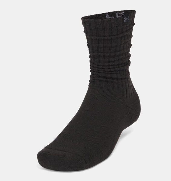 Siyah Unisex UA Sportstyle Coton Scrunch Crew Çorap