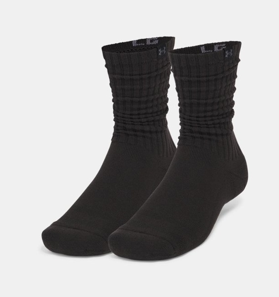 Siyah Unisex UA Sportstyle Coton Scrunch Crew Çorap