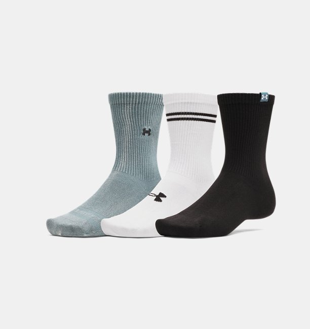 Unisex UA Sportswear Cotton Nv Crew Çorap Mavi