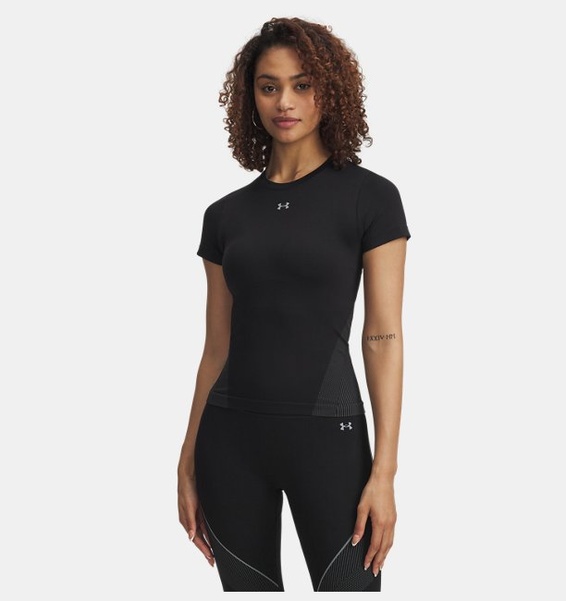 Siyah Kadın UA Vanish Seamless Kısa Kollu T-Shirt