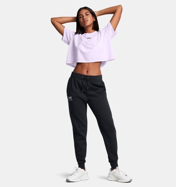 Siyah Kadın UA Icon Fleece Eşofman Altı