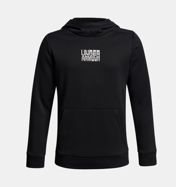 Siyah Erkek Çocuk UA Armour Fleece Retro Kapüşonlu Sweatshirt