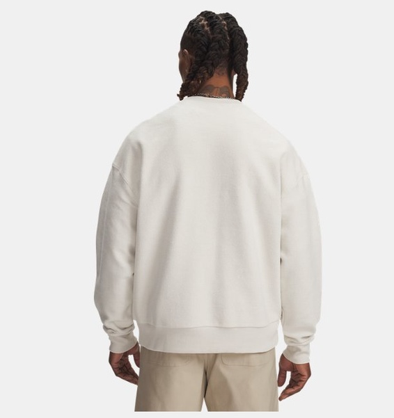 Beyaz Erkek UA Icon Rev Terry Crew Sweatshirt