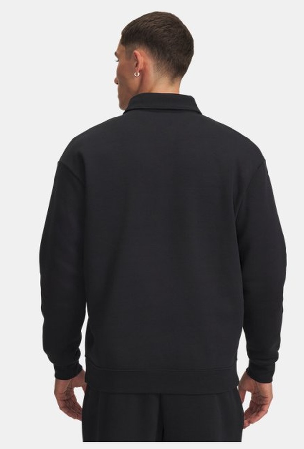 Erkek UA Icon Fleece Collar 1/4 Fermuarlı Sweatshirt Siyah
