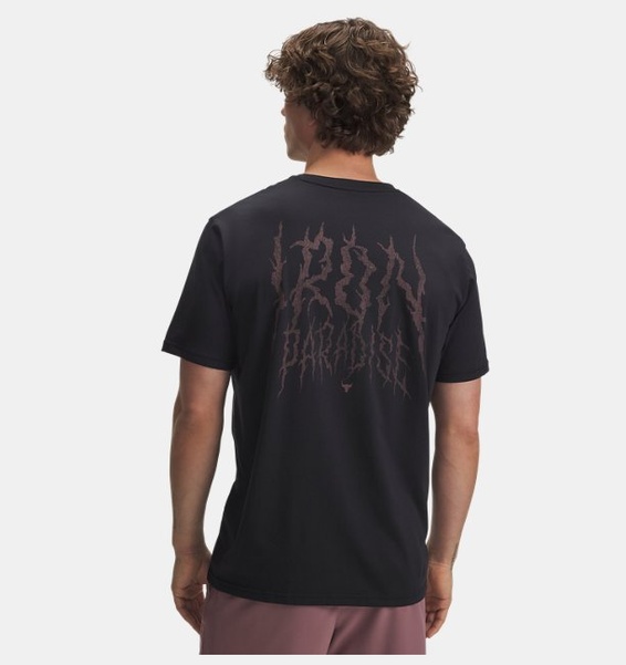 Siyah Erkek UA Project Rock Kısa Kollu T-Shirt