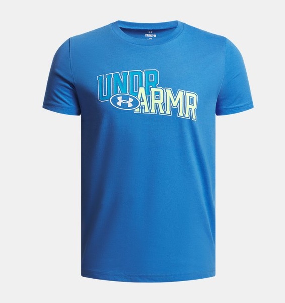 Mavi Erkek Çocuk UA Overlay Kısa Kollu T-Shirt