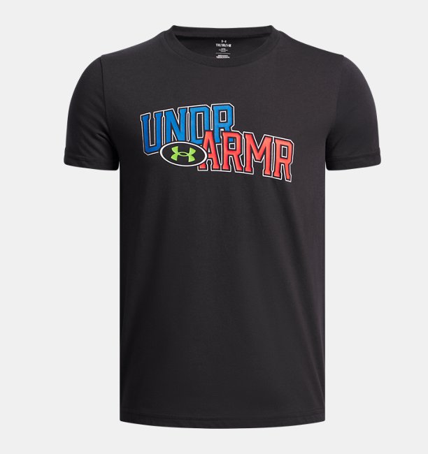 Erkek Çocuk UA Overlay Kısa Kollu T-Shirt Siyah