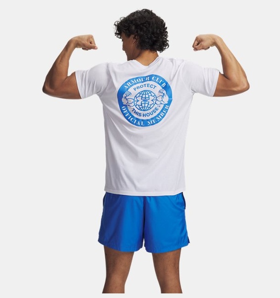 Beyaz Erkek UA Armour Club Kısa Kollu T-Shirt