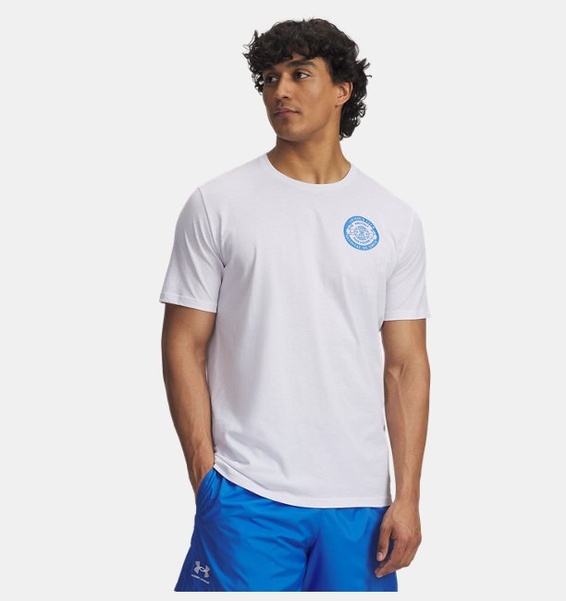 Beyaz Erkek UA Armour Club Kısa Kollu T-Shirt