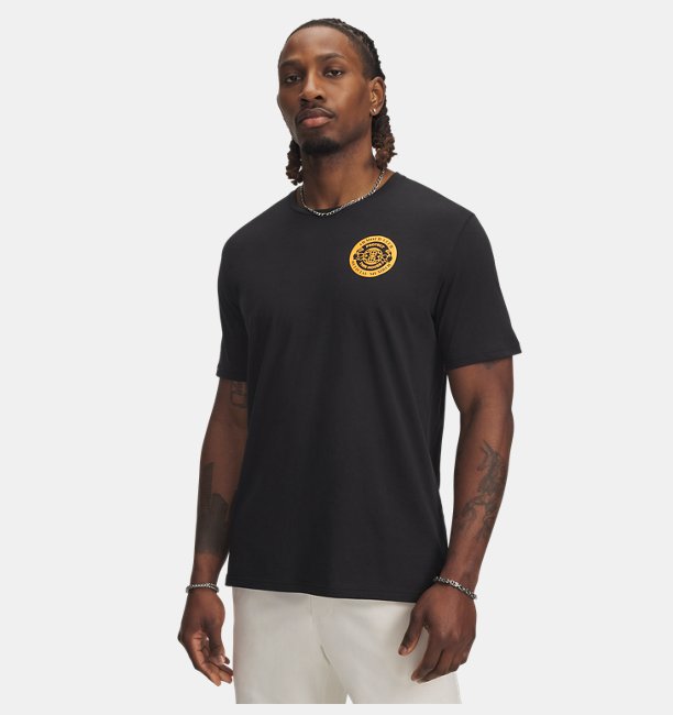Erkek UA Armour Club Kısa Kollu T-Shirt Siyah