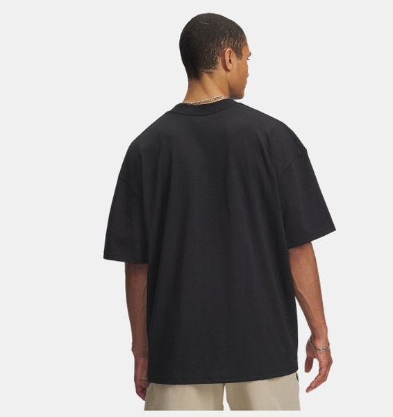 Siyah Erkek UA Heavyweight Woven Label Kısa Kollu T-Shirt