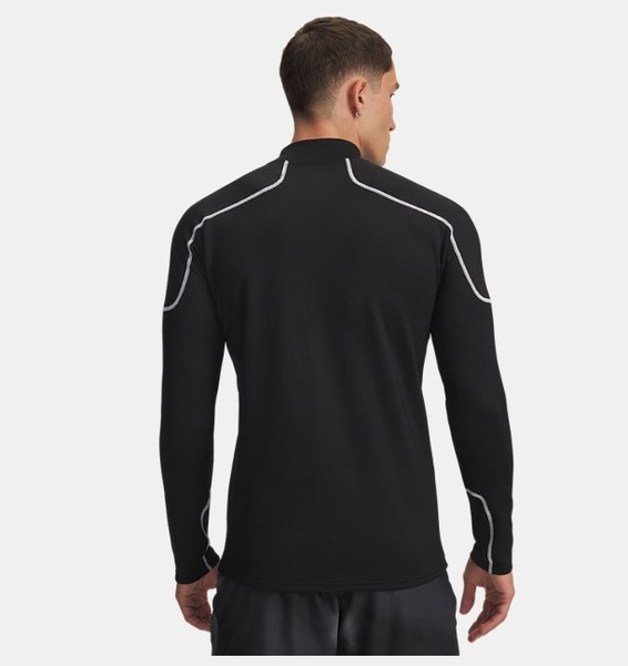 Siyah Erkek UA Cold Weather Grid Mock Uzun Kollu T-Shirt