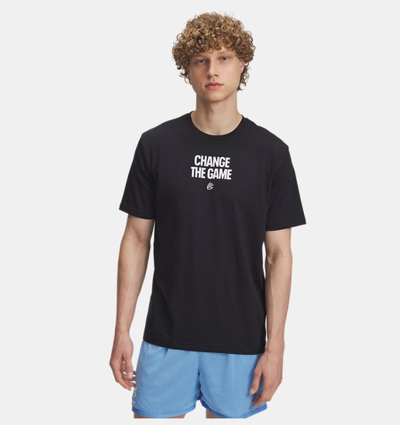 Siyah Erkek UA Curry Playable Tee T-Shirt