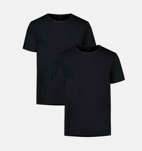 Siyah Erkek UA Performance Cotton Undershirt 2'li Paket T-shirt