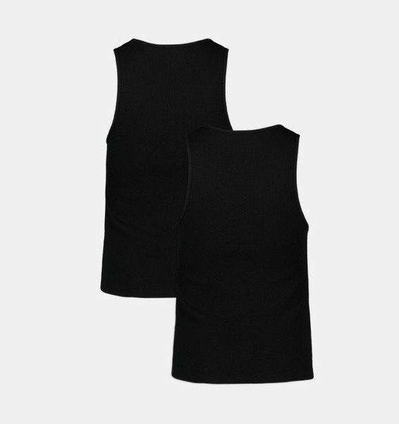 Siyah Erkek UA Performance Cotton Undershirt 2'li Paket Atlet