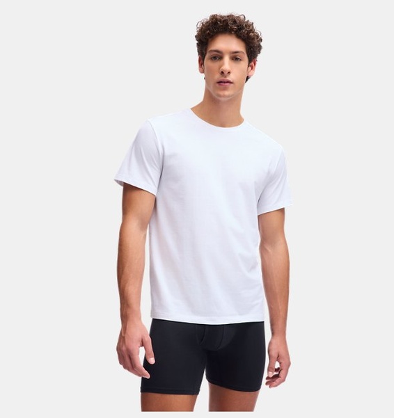 Beyaz Erkek UA Performance Cotton Undershirt 2'li Paket T-shirt