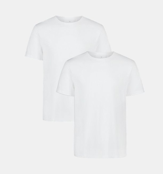 Beyaz Erkek UA Performance Cotton Undershirt 2'li Paket T-shirt