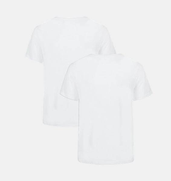 Beyaz Erkek UA Performance Cotton Undershirt 2'li Paket T-shirt